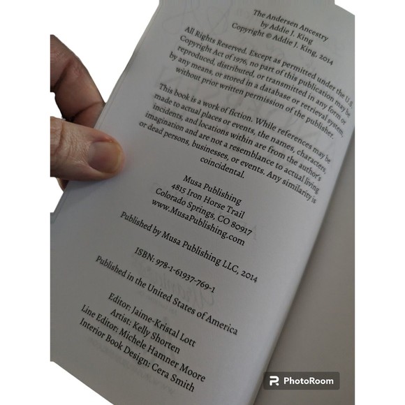 The Andersen Ancestry  The Grimm Legacy Addie J King PB Signed 2014 Musa Publish - Picture 4 of 5